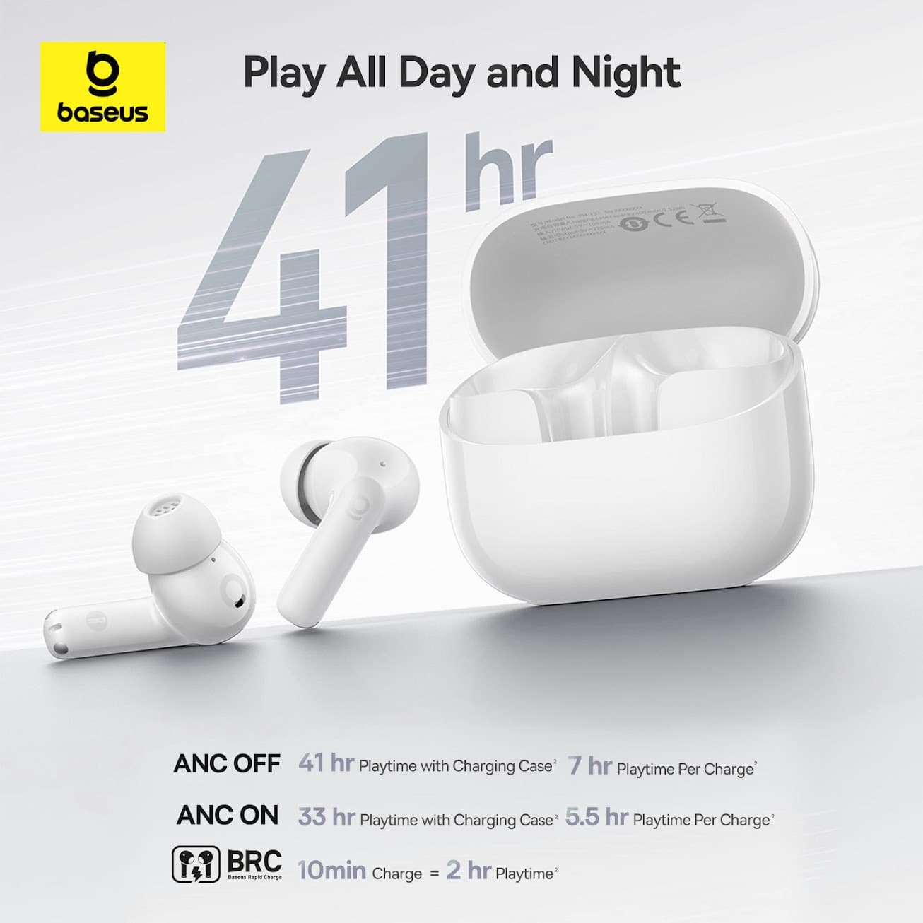 Baseus Bass BP1 NC In-Ear True Wireless Earbuds – Moon White, view 6