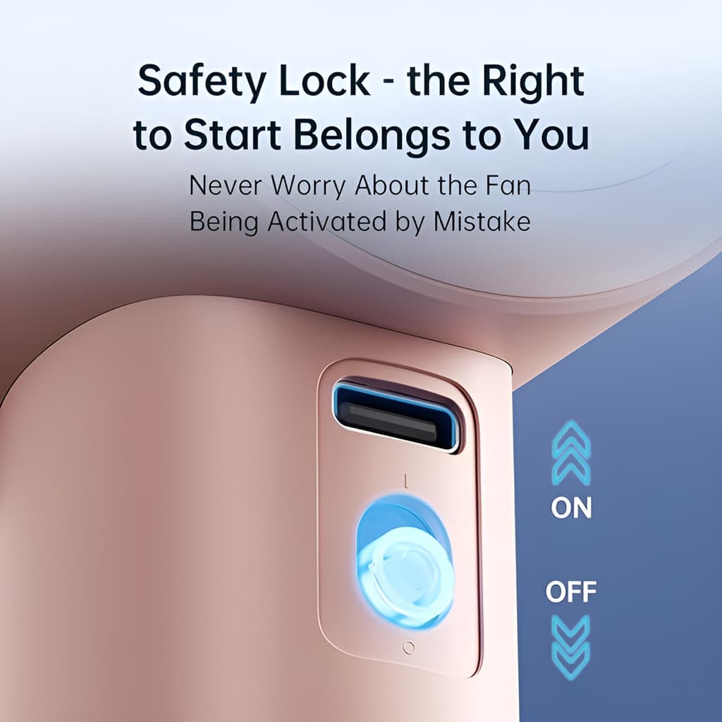 JisuLife Pro 1 Rechargeable Handheld Fan – 3600mAh, 100-Speed – Pink, view 4
