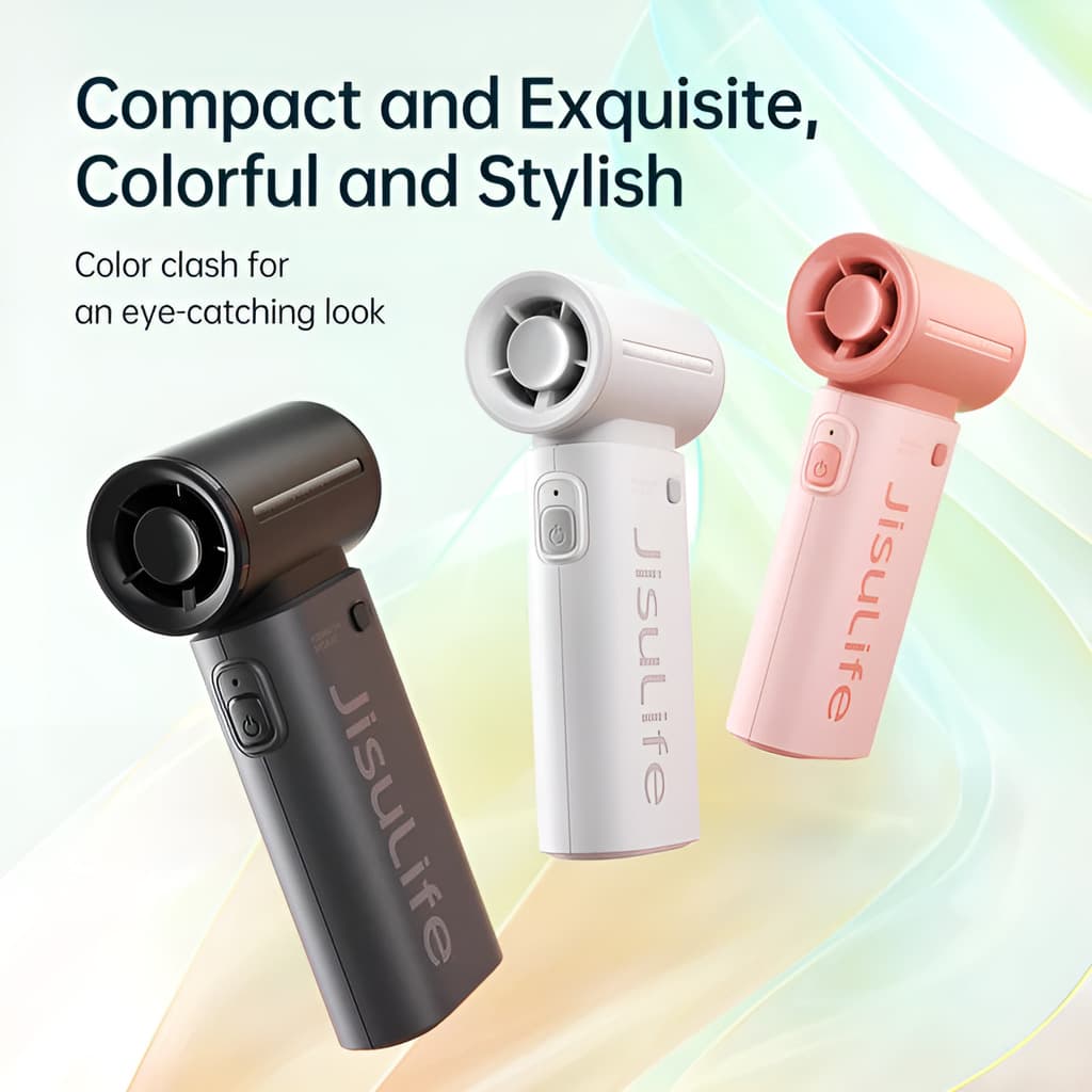 JisuLife Life9 Rechargeable Handheld Fan – 3600mAh, 10m/s, view 3