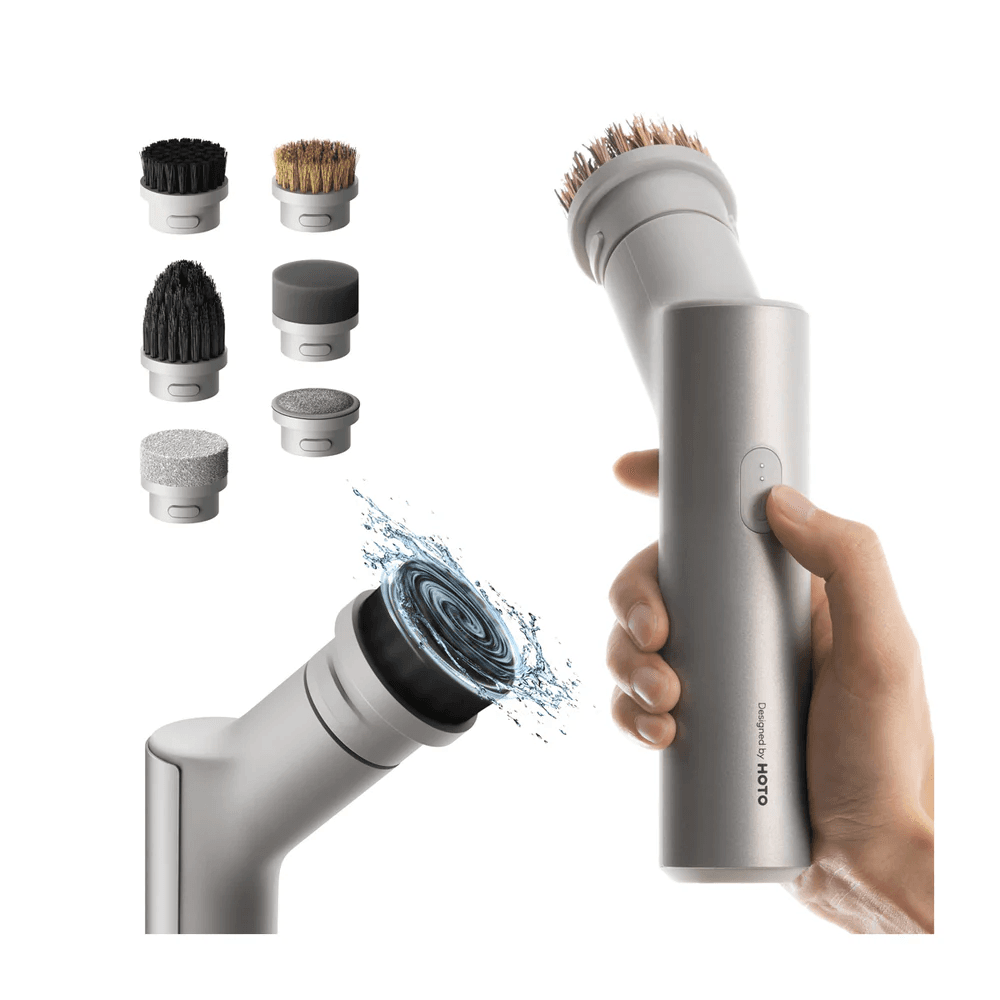 HOTO Electric Kitchen Scrubber – Cordless Cleaning Brush with 9 Brush Heads
