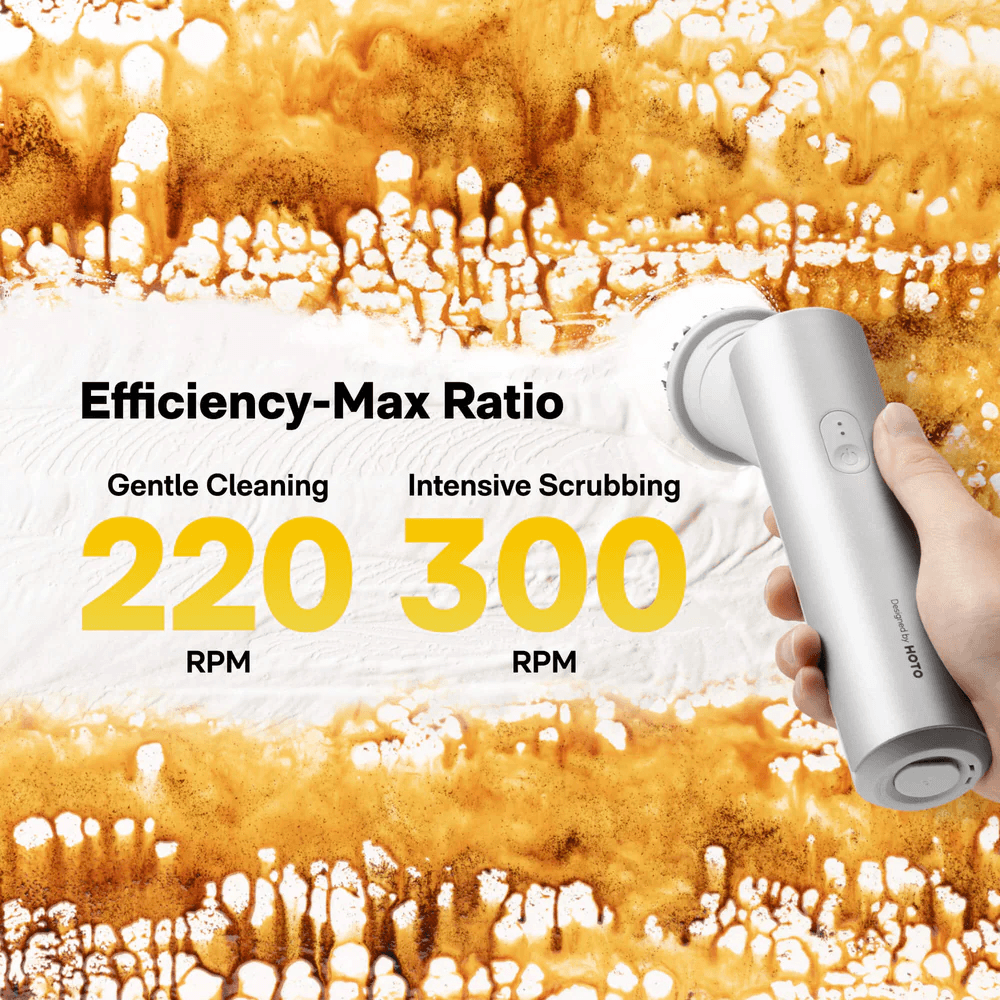 HOTO Electric Kitchen Scrubber – Cordless Cleaning Brush with 9 Brush Heads, view 7