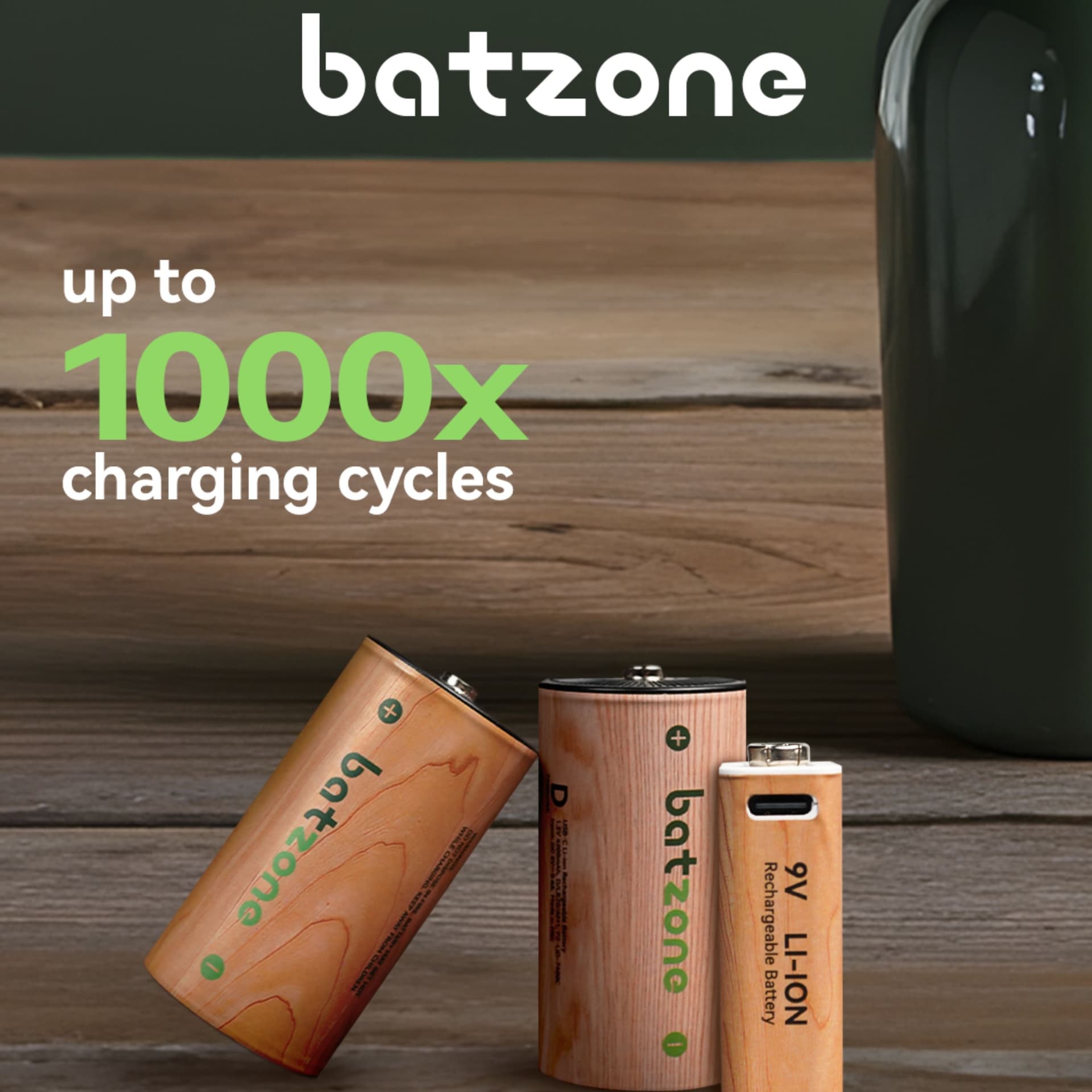 Batzone AAA Rechargeable Batteries – 1.5V Li-ion, USB-C Charging, 4-Pack, view 4