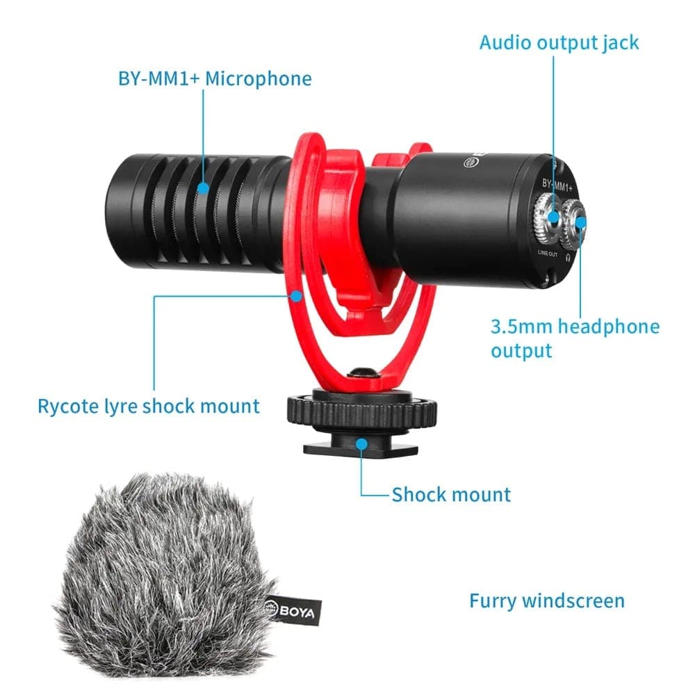 BOYA BY-MM1+ Super-Cardioid Compact On-Camera Shotgun Microphone, view 7