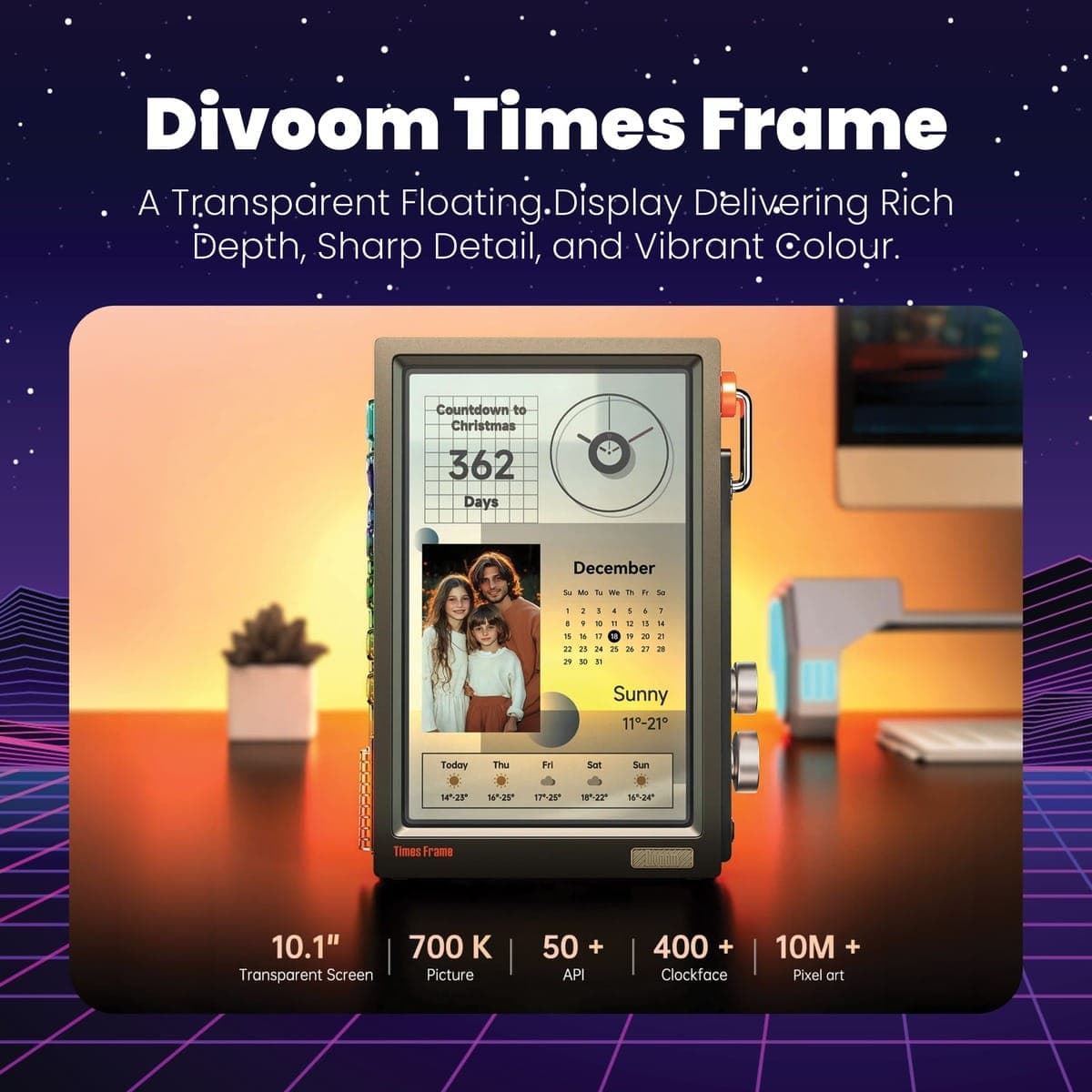 Divoom Times Frame 10.1" 3D Floating HD Display Smart Digital Frame (64GB), view 7