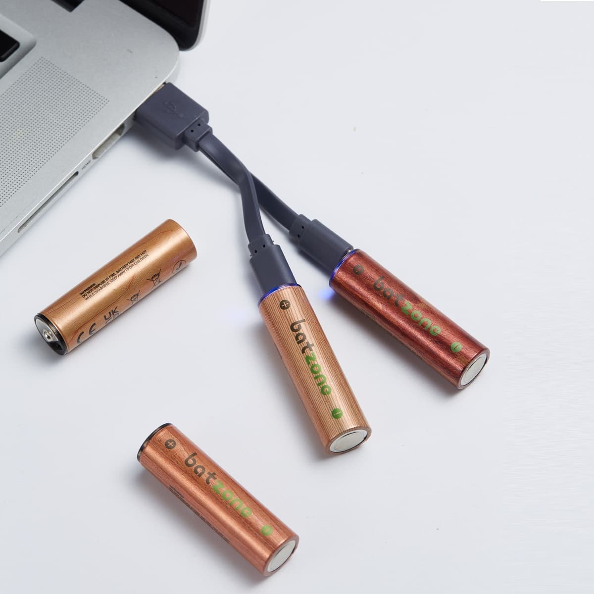 Batzone 600mAh 2220mWh 1.5V USB-C Rechargeable Li-ion AA Batteries (4-Pack), view 2
