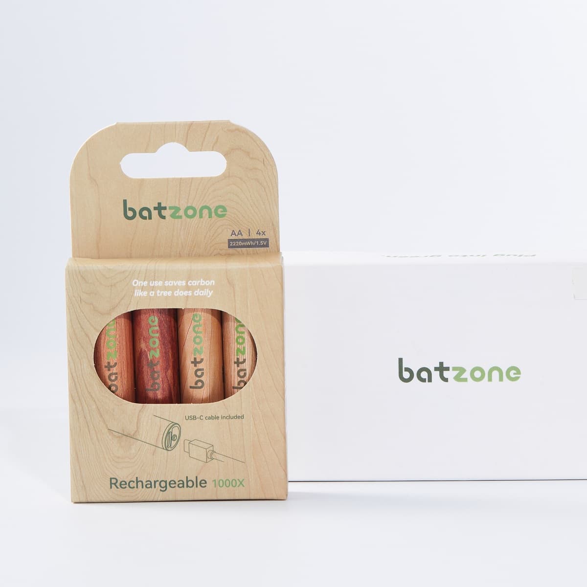Batzone 600mAh 2220mWh 1.5V USB-C Rechargeable Li-ion AA Batteries (4-Pack), view 7