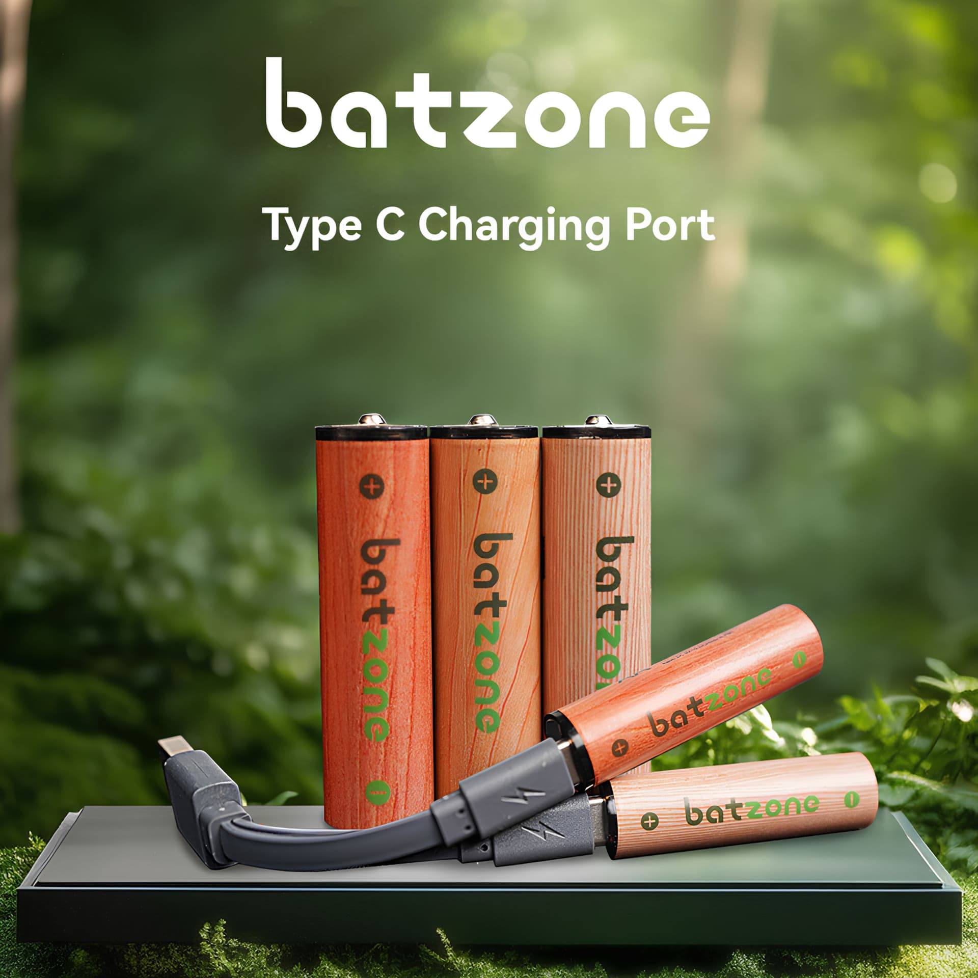 Batzone C 7200mWh USB-C Li-ion Rechargeable Batteries (2-Pack), view 7