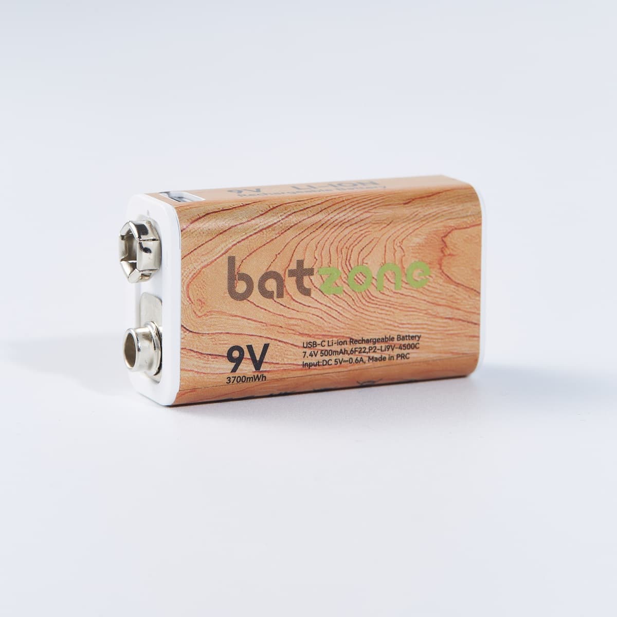 Batzone 9V 3700mWh USB-C Li-ion Rechargeable Battery (1-Pack), view 4