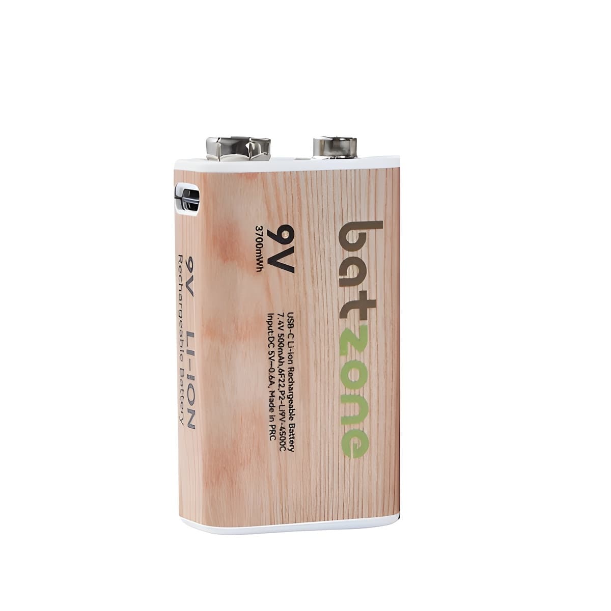 Batzone 9V 3700mWh USB-C Li-ion Rechargeable Battery (1-Pack), view 6