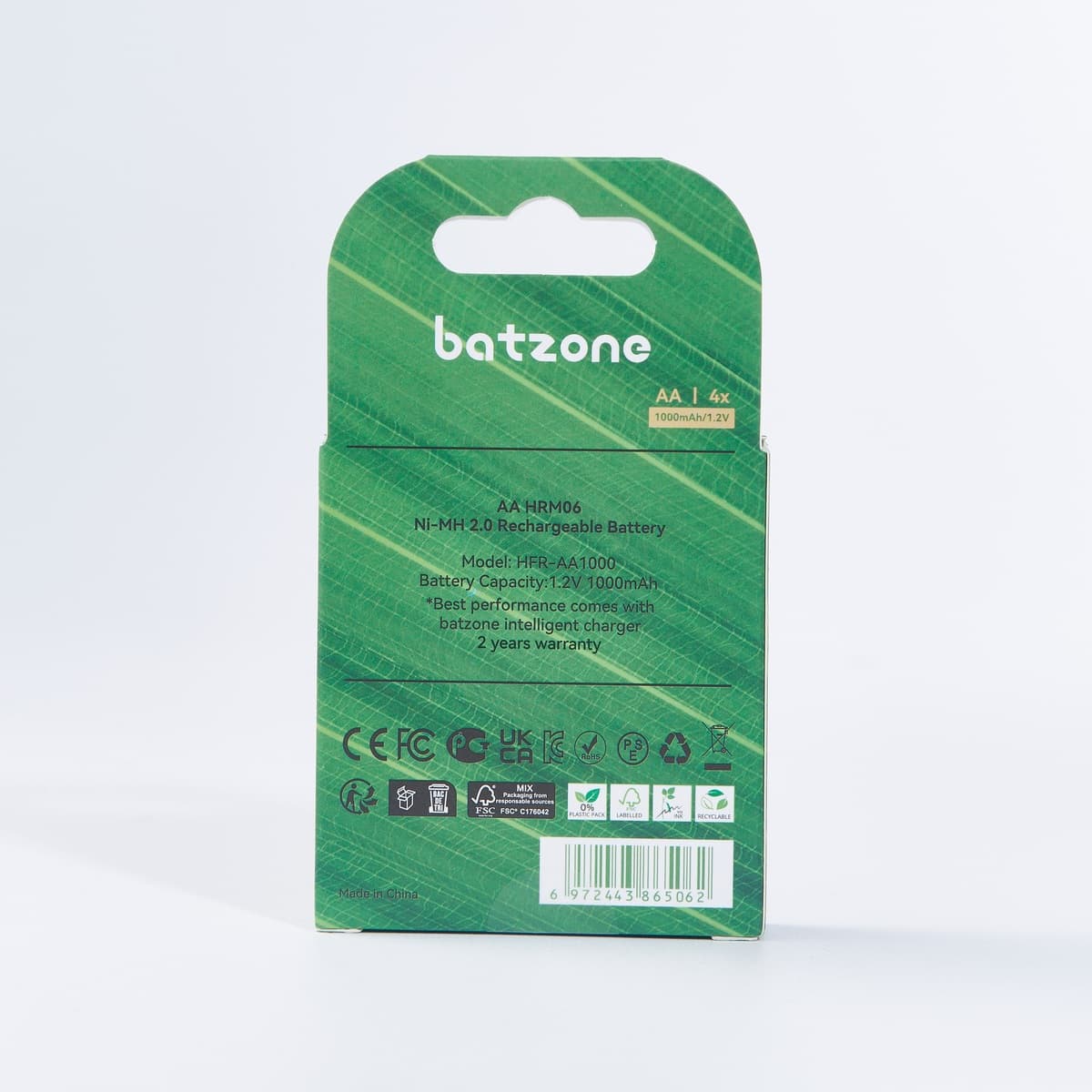 Batzone AAA 800mAh Ni-MH 2.0 Rechargeable Batteries (4-Pack), view 6