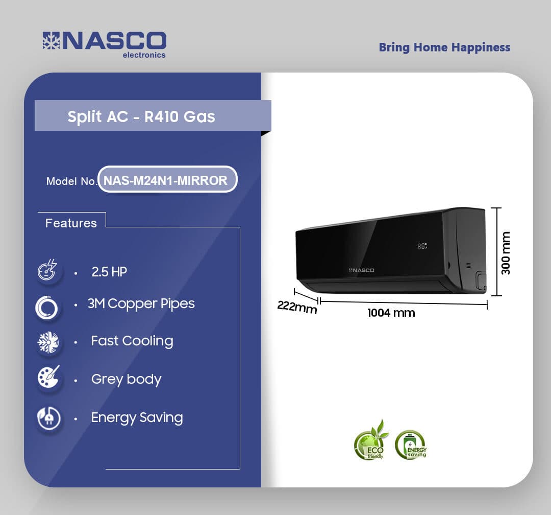 NASCO NAS-M24N1-MIRROR 24000 Btu/h SPLIT AC R410 - MIRROR, view 2