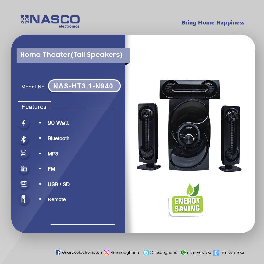 NASCO NAS-HT3.1-N940 3.1-Channel HOME THEATRE SYSTEM, view 2