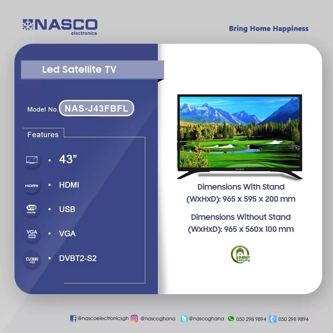 NASCO NAS-B43FBFL 43" LED FLAT TV, view 2
