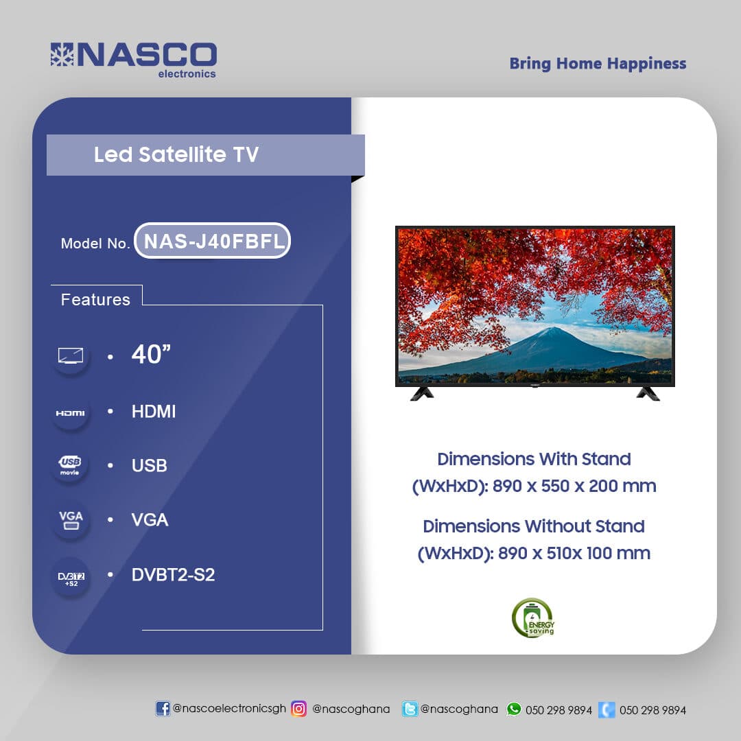 NASCO NAS-J40FBFL 40" LED FLAT TV, view 2