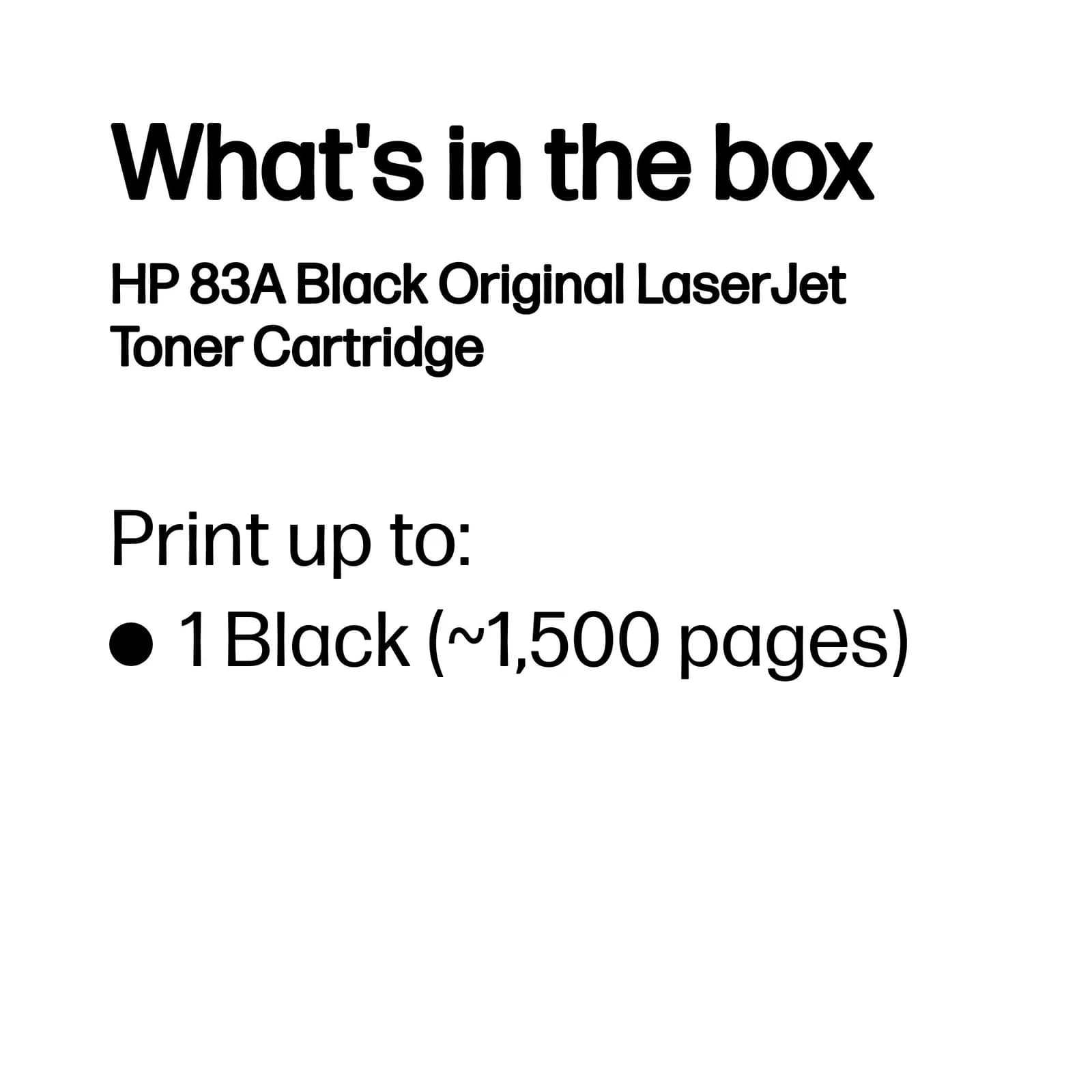 HP BLACK TONER CARTRIDGE 83A