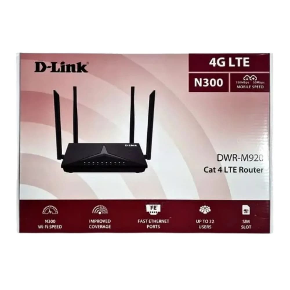D-Link DWR-M920VB LTE 4G/HSPA Wireless N300 Router with Voice & 5000mAh Battery, view 2