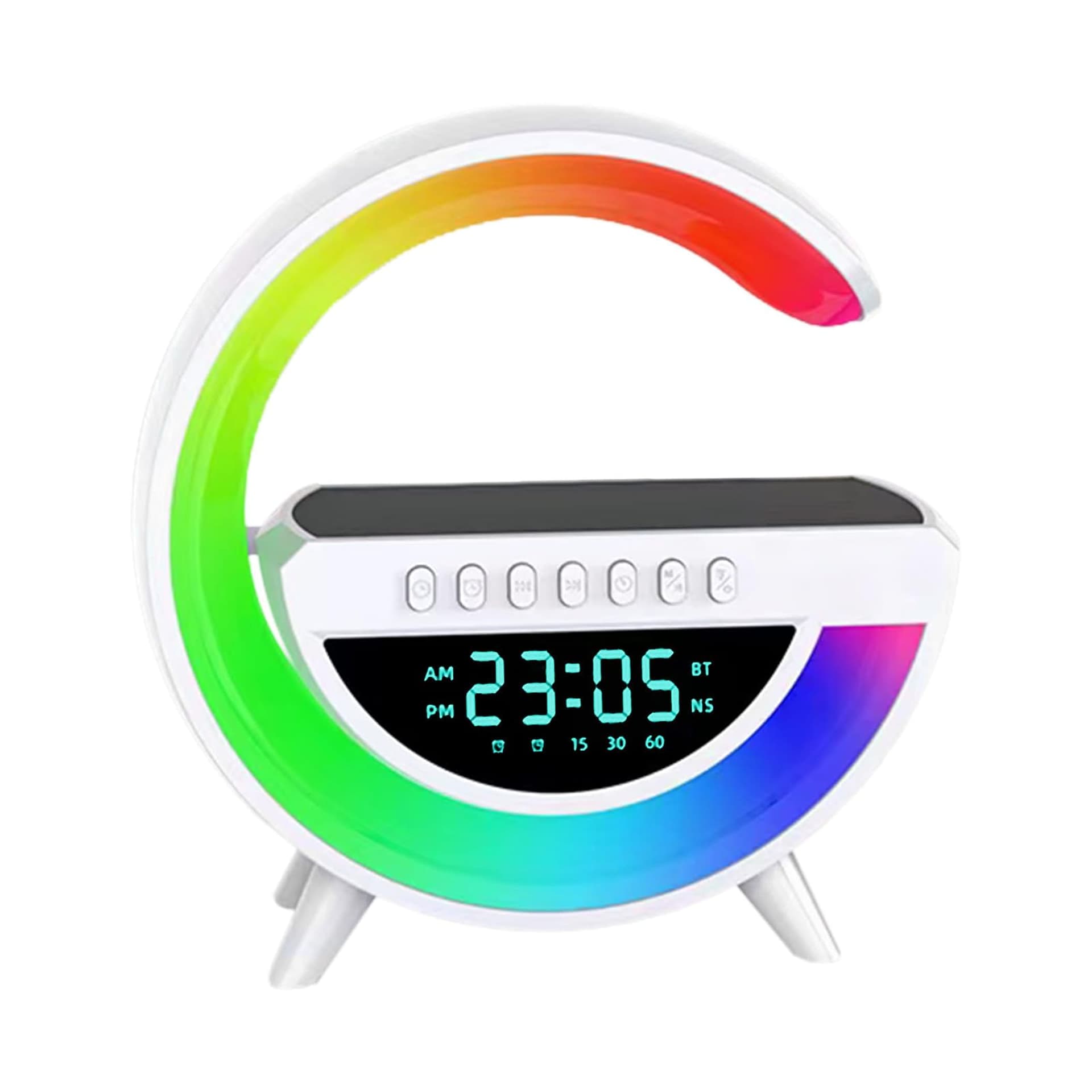 S29- 6 IN 1 Wireless Charger, Wireless Speaker,LED Lamp, 15W, Alarm Clock, view 2