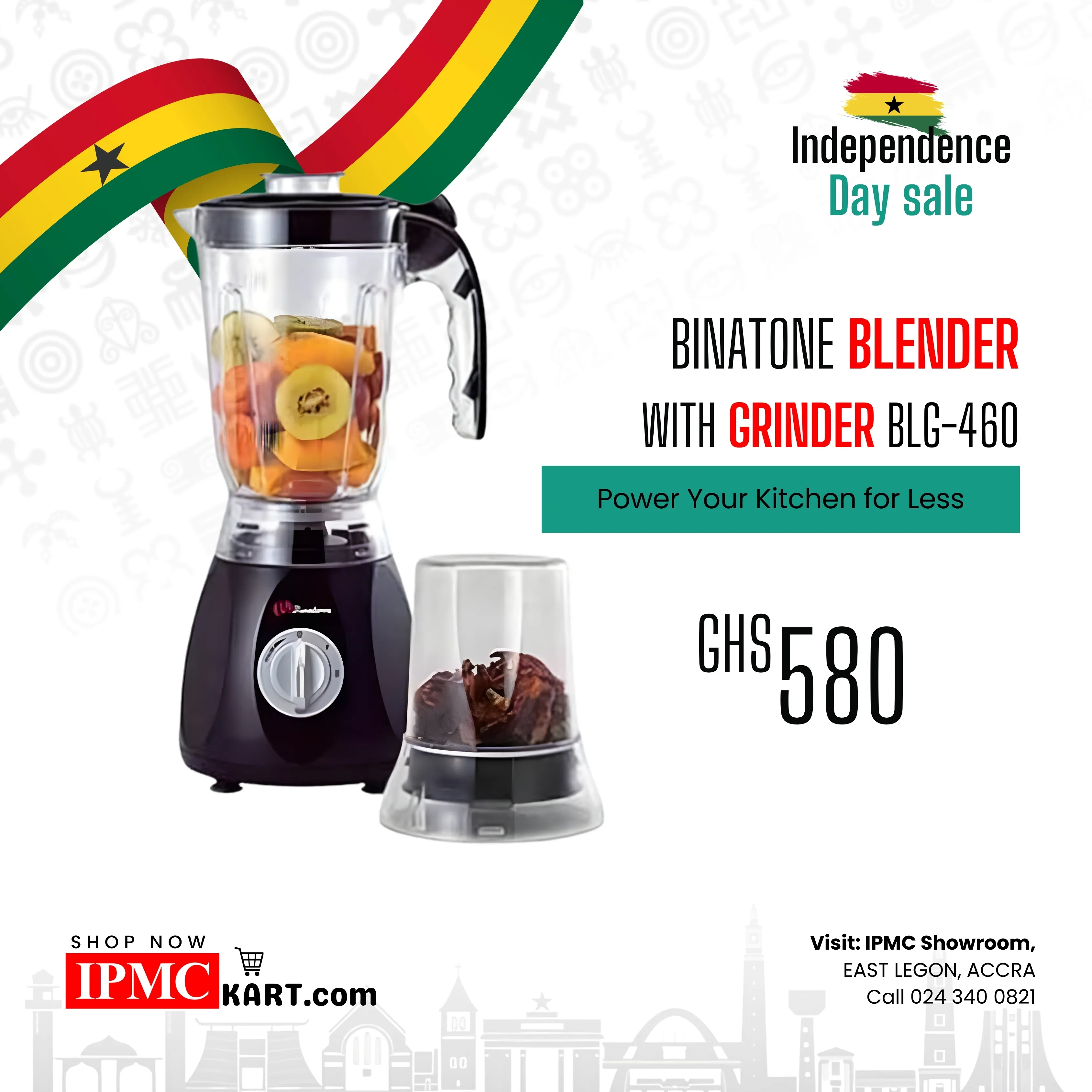 Binatone Blender with Grinder – BLG 460