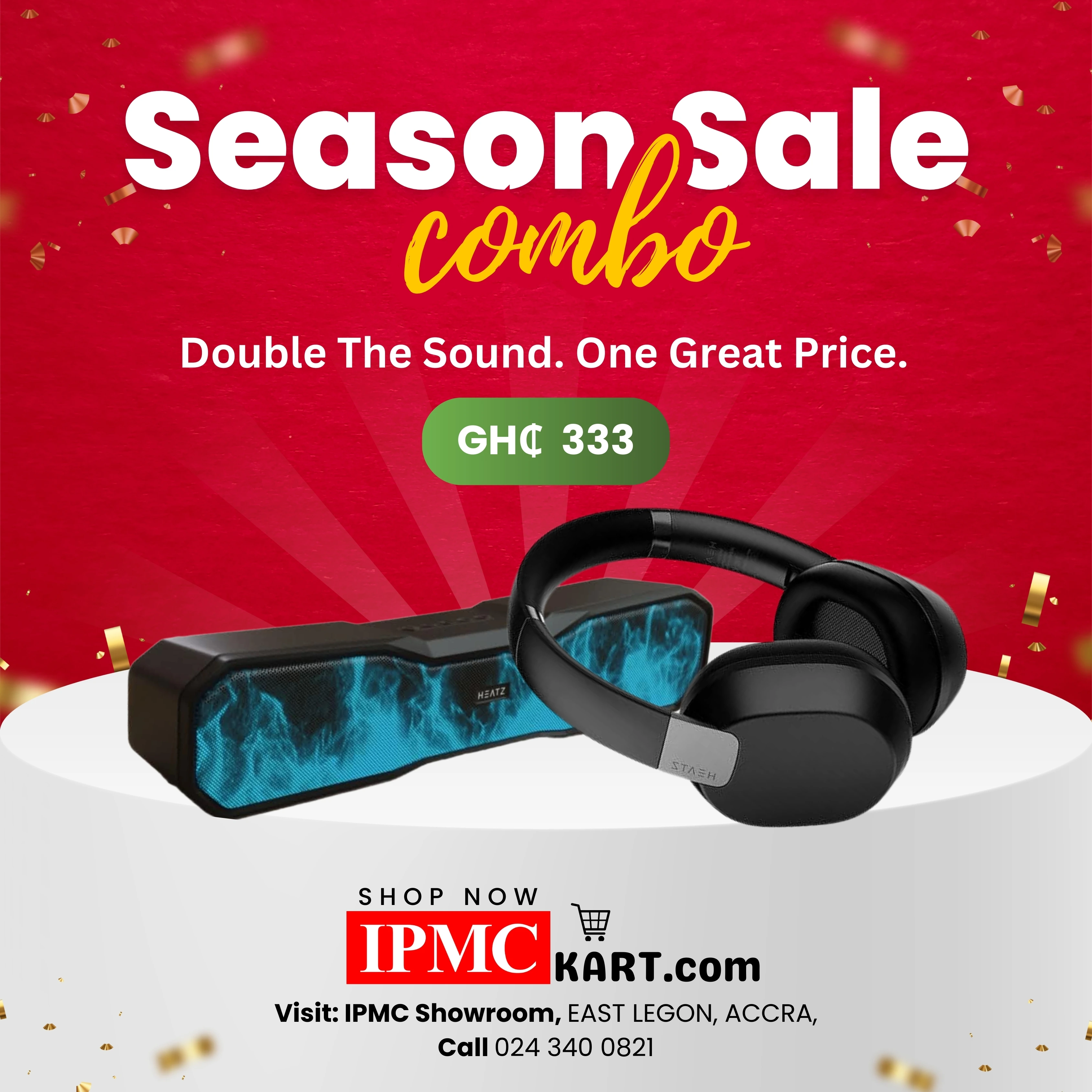 Heatz Soundbar ZS29 + Heatz Headphone HB82