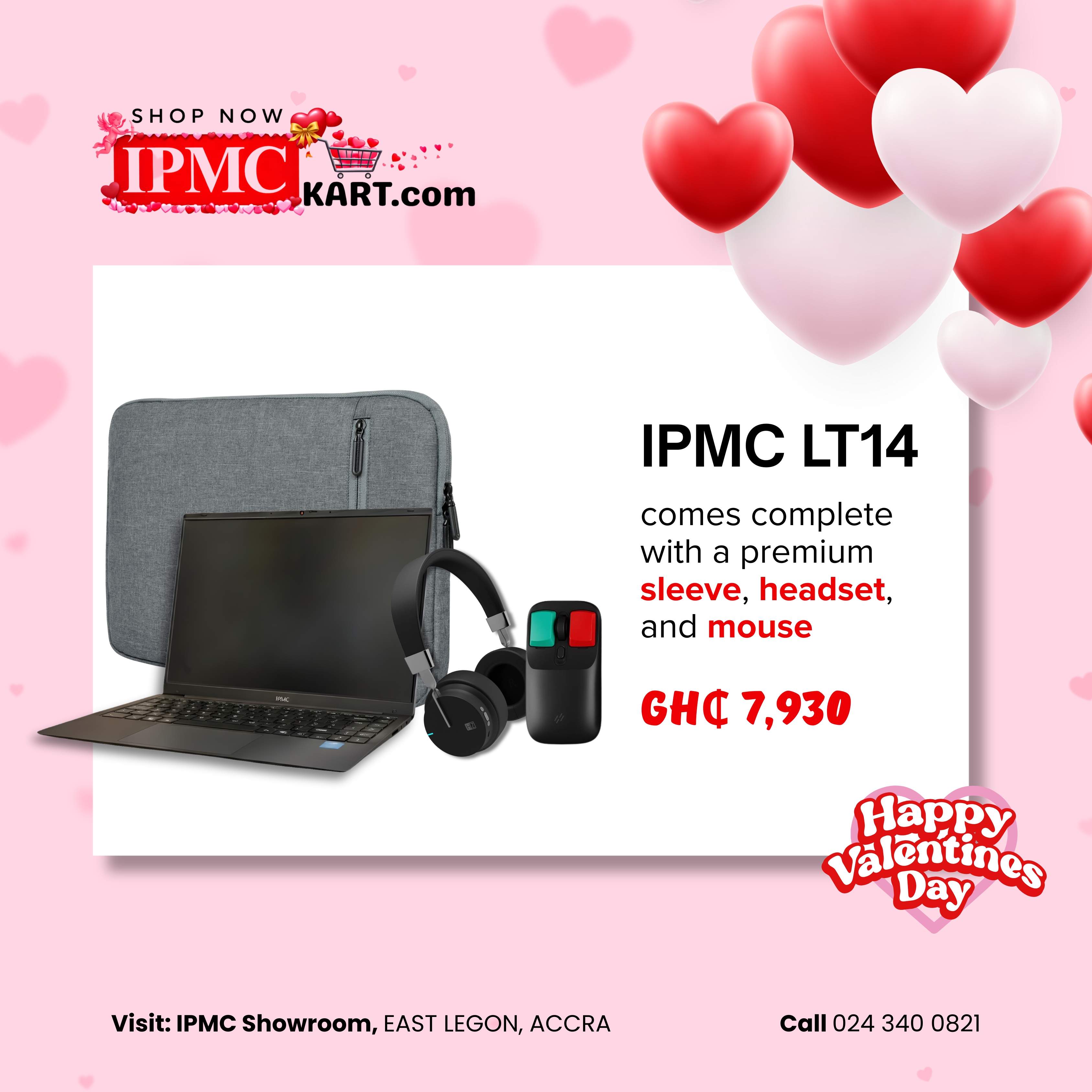 IPMC LT14 Pro laptop Bundle - Sleeve, Headset & Mouse