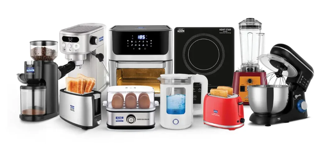 Modern home appliances in a stylish kitchen setup