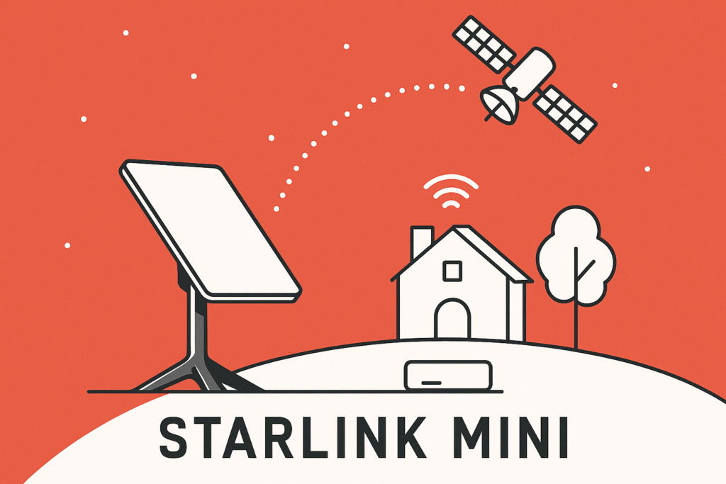 a Starlink mini router and satellite