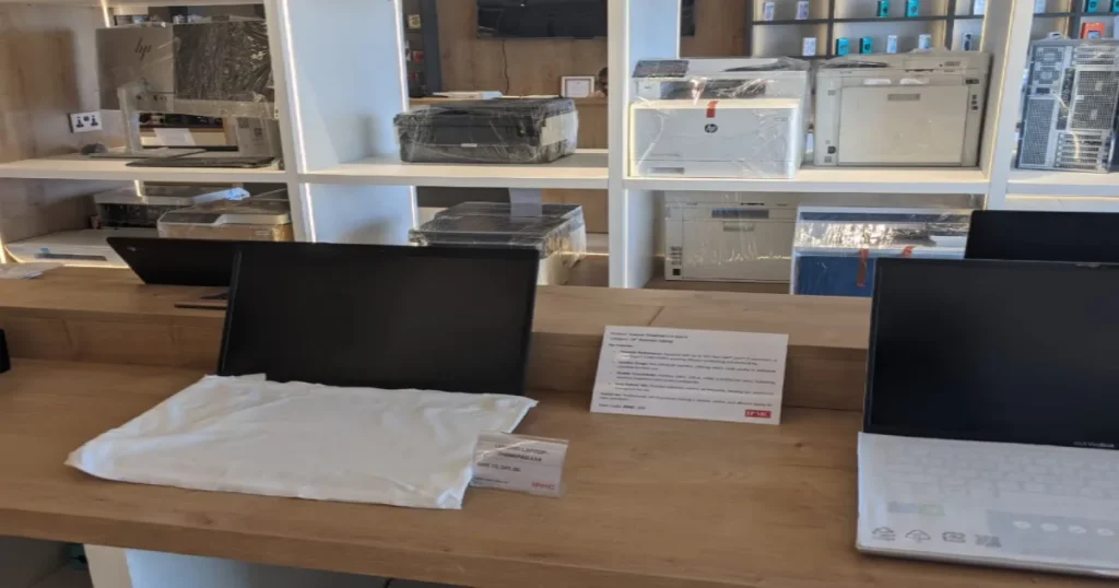 laptop showroom on a counter